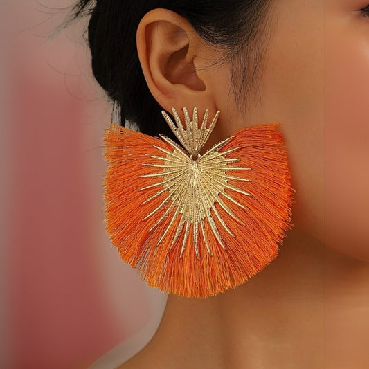 Pumpkin Spice Tassel Earrings