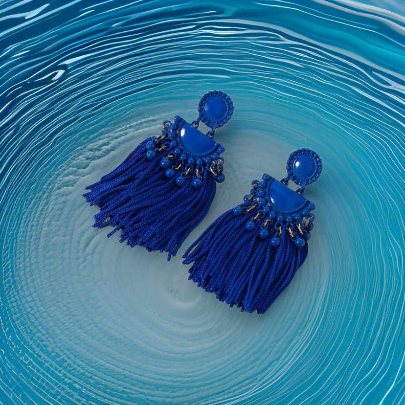 Blue Ivy Tassel Earrings