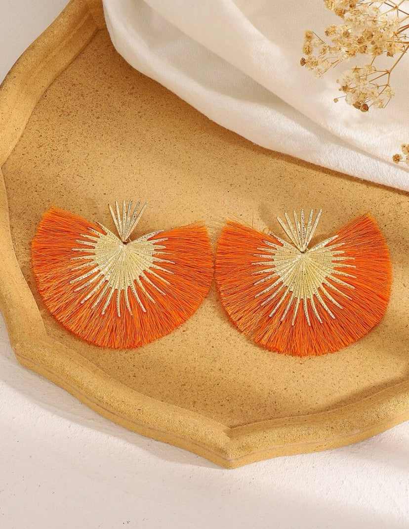 Pumpkin Spice Tassel Earrings