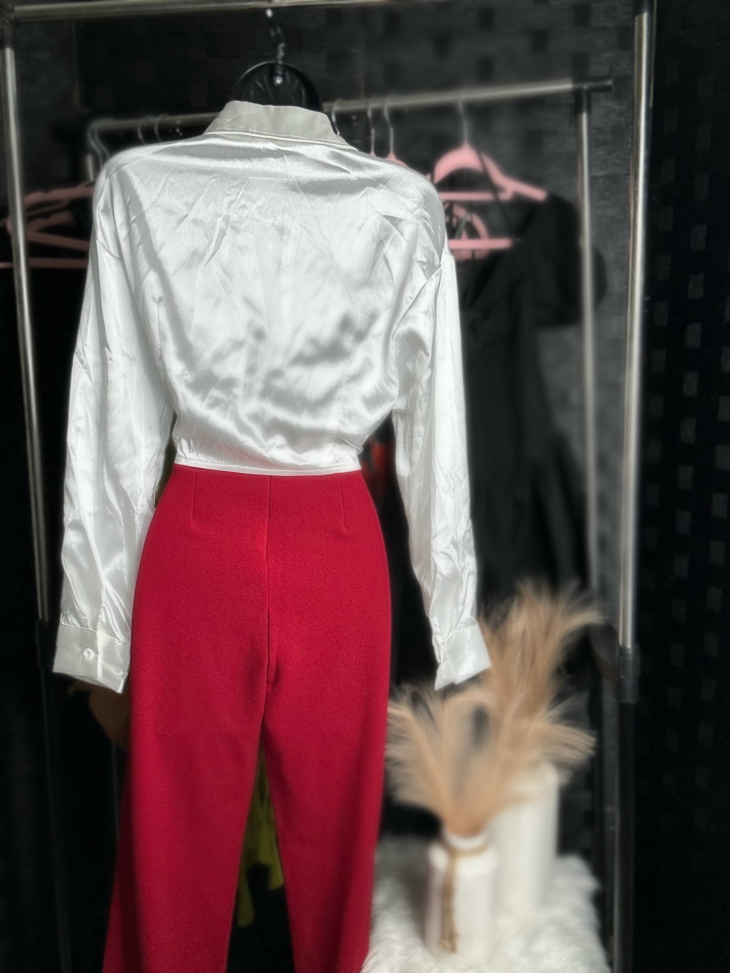 Satin Blouse & Pant Set