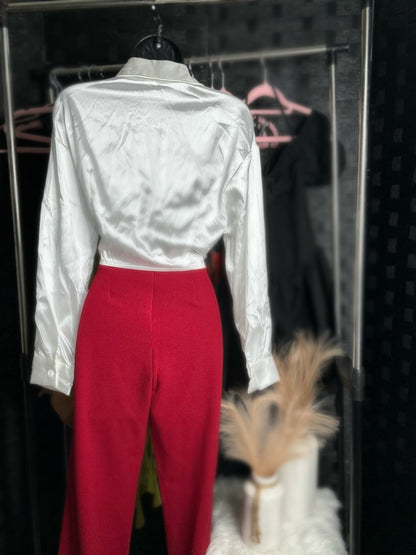 Satin Blouse & Pant Set