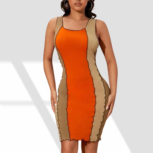 Fall Vibes Colorblock Dress