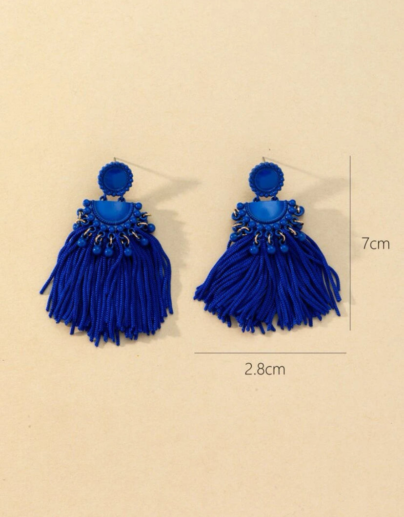 Blue Ivy Tassel Earrings