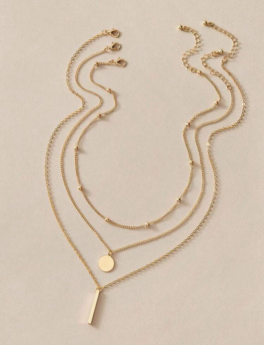 Gold Charm Necklace (3 Pieces)